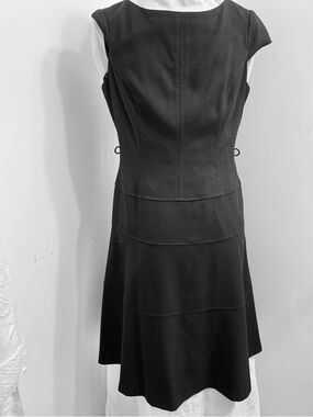 Anne Klein Black Midi Fit-and-Flare Dress